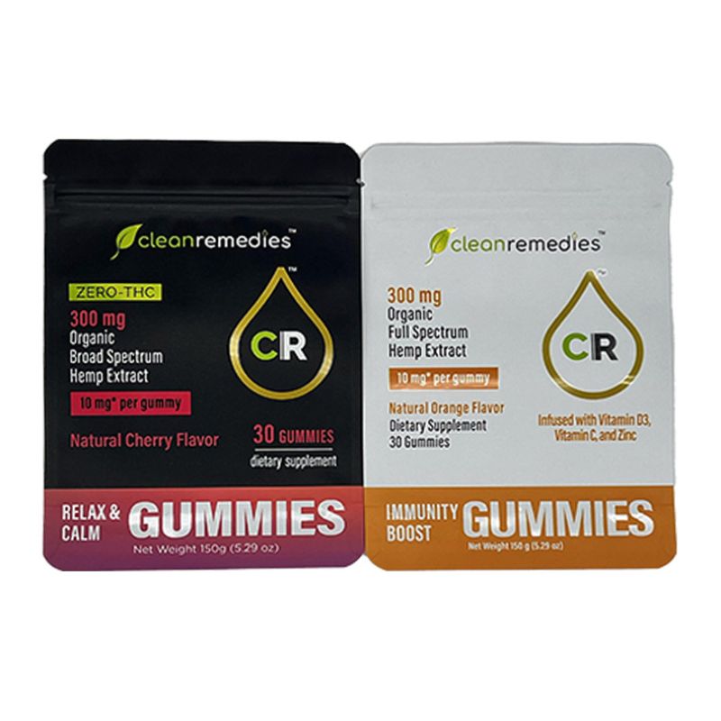 Clean Remedies Delta 8 600mg THC Gummies Mylar Bags